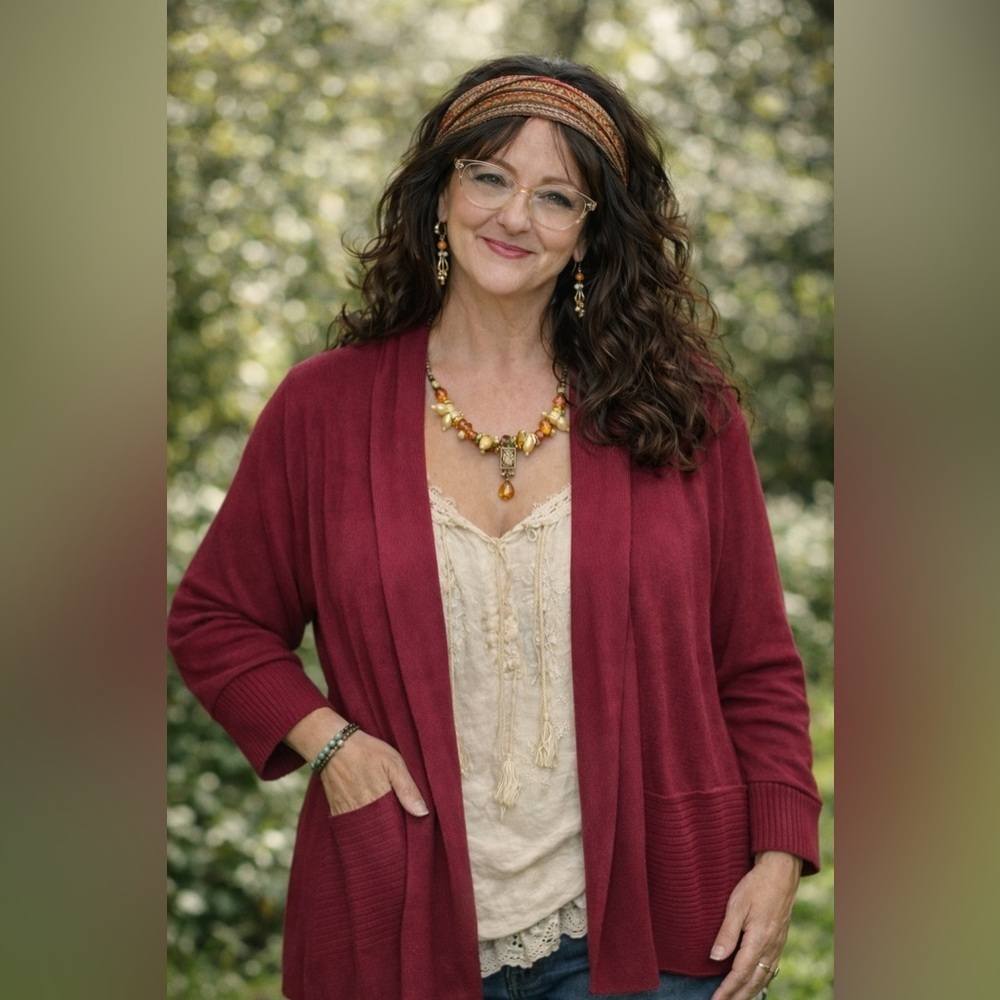 Liz Claiborne Burgundy Knit Top